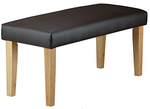 Homestyle4u 1840, Bank Sitzbank gepolstert Flur Bettbank Schlafzimmer Schuhbank Polsterbank Braun Holz