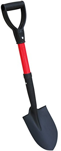 TABOR TOOLS Pala con Hoja de Punta Redonda y cómodo Mango de Fibra de Vidrio de 20 Pulgadas, Mini Pala de excavación de Maletero. J211A (Mango D, Pala Corta)