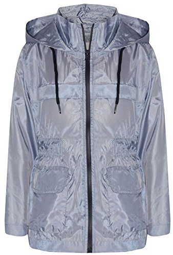 A2Z 4 Kids Raincoat Jackets Windbreaker Waterproof Parka Shower Resistant Hooded Raincoat Children Girls Boys Age 5-13 Years Silver