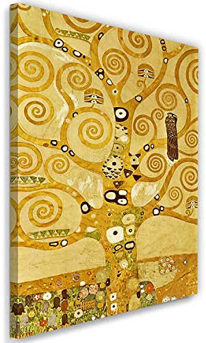 Feeby Bild auf Leinwand Gustav Klimt Kunstdruck modern Der Baum des Lebens Gold 60x90 cm