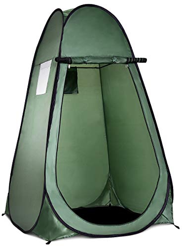 GOPLUS Duschzelt, Toilettenzelt, Umkleidezelt, Umkleidekabine, Lagerzelt, Pop-Up-Zelt, Faltzelt, 120 x 120 x 190cm (Grün)