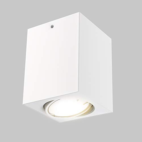 Briloner Leuchten LED Aufbauleuchte, Deckenlampe GU10, Reflektor schwenkbar, 400 Lumen, 3.000 Kelvin, Weiß, 8x8cm, 5 W