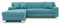 DOMO. collection Ecksofa Capri, Sofa in L-Form mit Schlaffunktion, Couch, Polsterecke, Eckcouch, Schlafsofa 239 x 152 x 75 cm (BxTxH), türkis