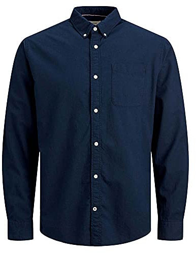Jack & Jones Men's Jjeoxford L/S S21 Noos Shirt, Navy Blazer/Fit: Slim Fit., XXL UK