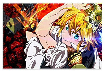 weqwe Anime Meliodas Poster The Seven Deadly Sins, dekoratives Gemälde, Leinwand, Wandkunst, Wohnzimmer, Poster, Schlafzimmer, Malerei, 30 x 45 cm