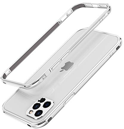 qichenlu Ultraslim Gaming Case Silber Aluminium Rahmen kompatibel mit iPhone 12 mini,Leicht Luftfahrt Alulegierung Metall Bumper Innen Schwamm,mit Kamera Schutz Abdeckung Rückseite Folie