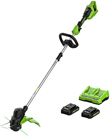 Greenworks Débroussailleuse sans fil 48 V (2 x 24 V) de 38,1 cm, (2) batteries 2,0 Ah et chargeur à double port inclus