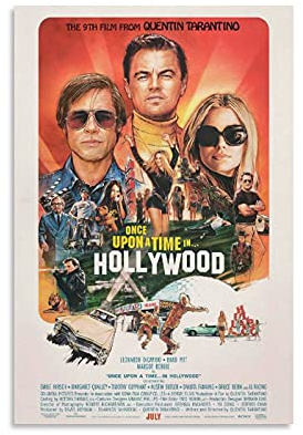 GNKIO Movie Poster of Once Upon A Time in Hollywood Poster Dekorative Malerei Leinwand Wandkunst Wohnzimmer Poster Schlafzimmer Malerei 12x18inch(30x45cm)