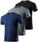 Boyzn Men's 3 Pack Running Workout Shirts Short Sleeve T-Shirt Dry Fit Moisture Wicking Gym Athletic Shirts for Men Black/Navy/Dark Grey-3P04-L