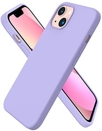 ORNARTO kompatibel mit iPhone 13 Silikon Case 6,1, Hülle Ultra Dünne Voller Schutz Flüssig Silikon Handyhülle Schutz für iPhone 13(2021) 6,1 Zoll, Licht Lila