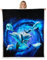 Galaxy Kuscheldecke Dolphin Wohndecke für Sofa Couch Bett Weltraum Psychedelische Wirbel Plüschdecke Ozean Marine Themen Decke 150x200cm Blau Helle Fuzzy Decke Schlafzimmer Dekor