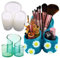 Wehous Resin Molds Silicone Storage Box Mold, Unique Makeup Organizer Trinket Container Epoxy Mold with 3 Slots, Pen Brush Holder Mould, Resin Clay Craft Making Home Ornament