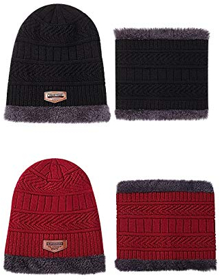 callmo OhrenschüTzer Damen Winter,WintermüTzen Schal Handschuhe Warm Fleece GefüTtert StrickmüTze OhrwäRmer Socken FüR Damen Und Herren