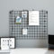 [en.casa] Panel de Rejilla para Notas Listas de Tareas Pared de Fotos Mural Tablero de Anuncios Multifuncional Metal 75 x 55 cm Negro