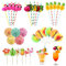 Gukasxi Lot de 74 pailles décoratives en papier pour cocktail - Paon - Flamant rose - Ananas - En bambou - Pour boissons