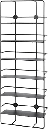 HAKU Wall Rack black, Metal - Dim.: W 37 x H 103 x D 14 cm, Style: Modern