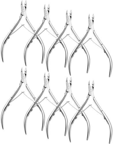 Japior 8 Packungen Nagelhautzange Edelstahl Nagelhautschneider Schneider Spitze Klinge Nagel Nagelhaut abgestorbene Haut Clipper Maniküre Werkzeug für Fingernägel Zehennägel