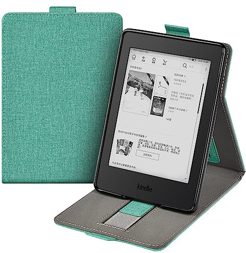 enoxboo Hülle für Kindle Paperwhite (7./6./5. Generation, Veröffentlichung 2015/2013/2012), Hülle mit Magnetischem Saugnapf auf der Rückseite und Handheld Funktion, Modell Nr.: EY21 oder DP75SDI