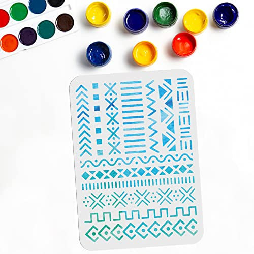 MAYJOYDIY 21×29.7cm Indische Schablonen Indische Malvorlagen Wiederverwendbare Blumenmuster DIY Bordüren Schablone Auf Holz Mauer Fliese Segeltuch Papier Stoff Und Boden