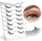 Cils vison moelleux cils aspect naturel faux cils vaporeux cils naturels Volume cils oeil de chat cils 7 paires D12