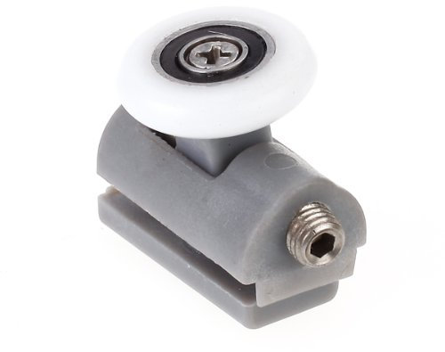 Tiuimk Rullo di ricambio per porta della doccia, diametro della ruota di 25 mm, movimento a scorrimento facile, per porte in vetro da 6-8 mm, struttura in acciaio inox e ABS, confezione da 1