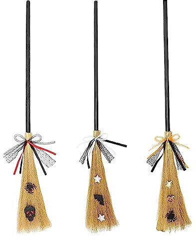Halloween-Hexenbesen, Halloween Hexen Kostüme Zubehör, Halloween-Dekorationen Für Kinder Und Erwachsene, Besenstiel Für Halloween Kostüme