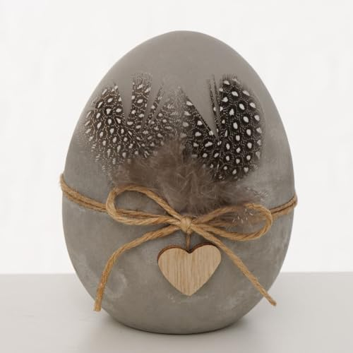BOLTZE 2X Dekofigur Gunnebo Beton grau Höhe 8-11 cm, Ostern, Ei