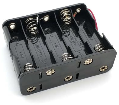 SBTRKT 10 AA 2A Battery 15V Clip Holder Box Case Storage With Wire Leads Black
