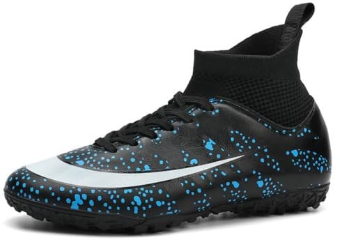 Boys Girls Astro Turf Football Boots Kids High-top Football Shoes Unisex Athletic Sneakers Soccer Shoes Indoor/Outdoor/Competition/Unisex