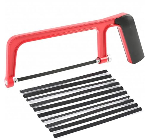 Junior Seghetto, Mini Seghetto, Sega ad Arco, Seghetto Manuale, Seghetto Piccolo, Mini Sega Manuale, Seghetto in Metallo, Set di Seghetti con 10 Lame Sostituibili, Per Tagliare Plastica, Legno