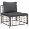 Garten-Mittelsofa mit Dunkelgrauen Kissen Poly Rattan,364135