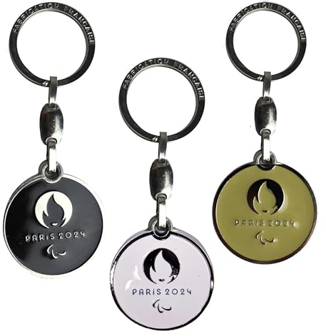 PARIS 2024 3 x Porte clés JO Collection officielle Jeux Paralympiques