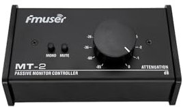 FMUSER Big Knob Passive Studio Monitor Controller, Professional Monitor Volume Control for Precise Audio Control, Ideal for Studio and Home Audio System