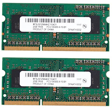Plawee 2X 2GB DDR3 1333Mhz SO-DIMM DDR3L DDR3 1.5V Memoria RAM Memoria Sdram per Notebook Portatile (2GB/1333)