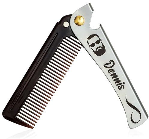 Bartkamm mit Gravur - Personalisiertes Geschenk für Männer - Hochwertiger Edelstahl-Bartkamm - Geburtstag Weihnachten Vatertag - Gentlemen Bartpflege Papa