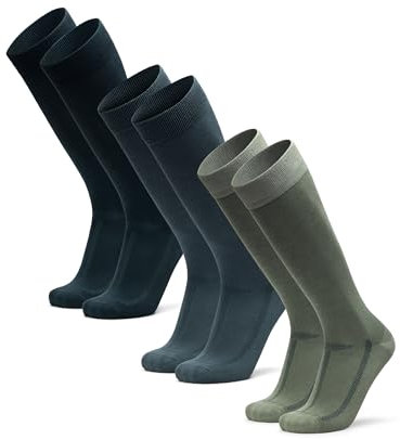 DANISH ENDURANCE Calcetines de Bambú Altos, Hasta la Rodilla, Clásicos, Suaves y Transpirables, 3 Pack Multicolor (1xVerde Oscuro, 1xVerde Claro, 1xVerde Intermedio) 43-47