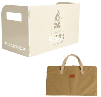 Solinder Parabrezza per fornelli da campeggio paravento per fornelli da esterno pieghevole 3 piastre leggero in acciaio al carbonio