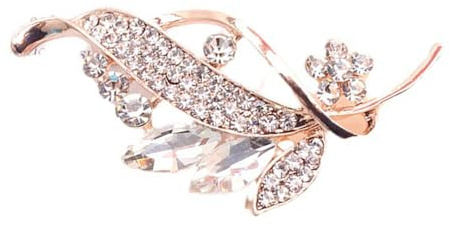 Spilla da donna a foglia in oro rosa argento spilla bianca marchese zirconi viene spilla spilla per donna donna donna mamma adatta maglione cappotto vestito