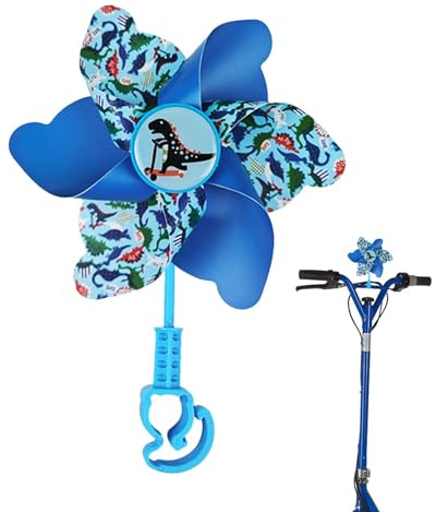 Fahrrad-Windrad, Fahrrad-Windmühle Für Kinder - Lenker-Windrad-Windmühle Mit Cartoon-Dinosaurier-Muster, Mädchen Fahrrad - Dekoration Zubehör Für Kinderwagen, Roller, Laufrad