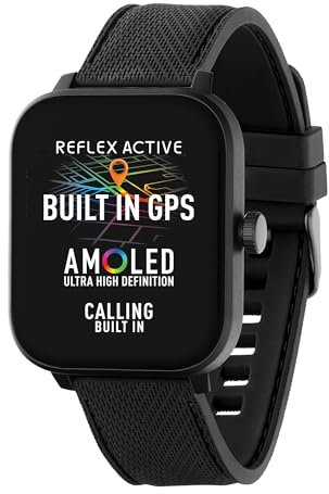 Reflex Active Amoled Series 44 Smart Watch per uomo e donna con GPS integrato, impermeabile IP68, modalità sportive, contapassi, monitoraggio del sonno, display doppio orario e cinturino in silicone