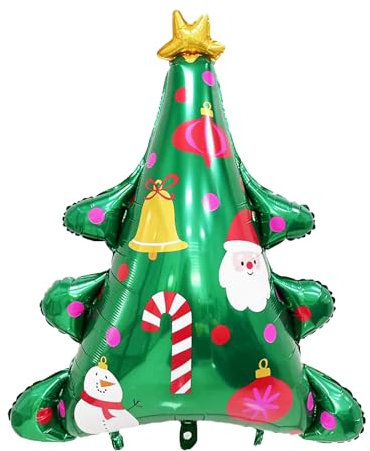 KOBOKO Weihnachtsdeko Ballon - XXL Folienballon Weihnachtsbaum, Weihnachtsbaumballons, Helium Ballon Grün, Luftballon für Christmas Party Deko