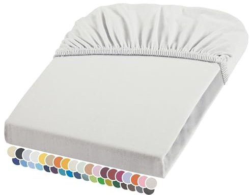 liebling Elasthan Spannbetttuch 140x200 bis 150-220 cm, mit Rundumgummizug, Blickdicht faltenfrei & atmungsaktiv, Ökotex 100, Matratzen bis 26 cm Höhe, weiß