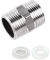 KGDUYC 1 pieza Conector manguera ducha - Conector grifo roscado pulgada para manguera ducha Accesorio rosca macho a macho acero inoxidable de doble boquilla con filtro y anillo de goma