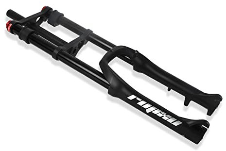 GZKDKZB Forcella ad Aria per Bici 20x4.0'' Pneumatico Forcella per Bici grassa Doppia Spalla Corsa 110mm Forcella ad Aria Rimbalzo Regolabile 1-1/8 Forcella Anteriore Dritta per Freno a di
