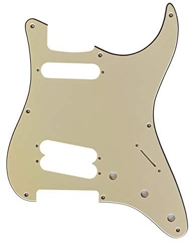 For Fender 8 Screw Stratocaster Single Coil Pickup Style Guitar Pickguard (3 Ply Vintage Yellow)