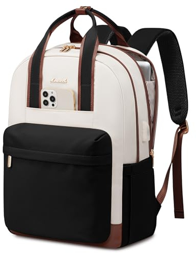 LOVEVOOK Rucksack Damen, 15,6 Zoll Laptop Schultasche Mädchen mit Laptopfach, Wasserdicht Reiserucksack Arbeitstasche Lehrertasche, Elegant Daypack Backpack Women für Schule Arbeit Büro Reise