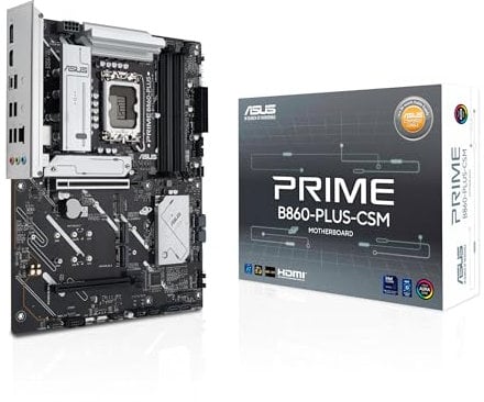 ASUS Prime B860-PLUS-CSM - Placa Base (Intel LGA 1851 (Intel B860, ATX, Memoria DDR5, PCIe 5.0 x16 SafeSlot, 3 PCIe 4.0 M.2, HDMI, DisplayPort, USB 20 Gbps, USB 5 Gbps Tipo C)