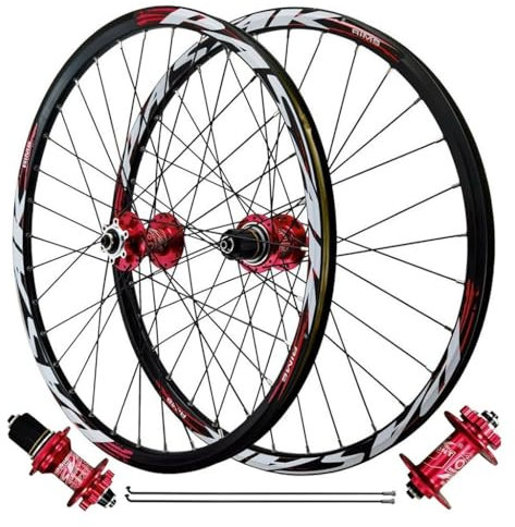 LPYDWZ MTB Wheelset 26 Inch 27.5 29 ER, Aluminium Alloy Bicycle Rim HG Sealed Bearing 142mm Thru Axle 32H Front Rear Rim for 7-12 Speed Cassette(QR Front+Rear,26 inch)