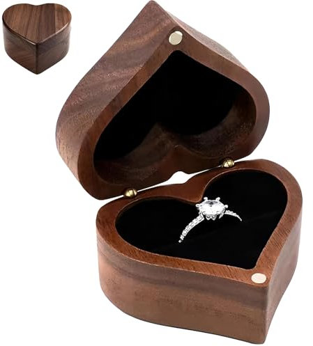 Ringbox, Ringbox Hochzeit, Herz Box, Ringschatulle, Verlobungsring Box, Ringbox Verlobung, Ring Schachtel, Vintage Holz Ringkästchen Für Verlobung Hochzeit Zeremonie Vorschlag Jubiläen Geschenk
