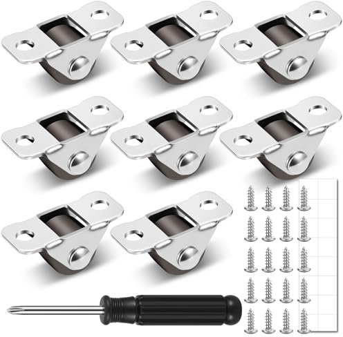 8 Piezas Mini Ruedas de Goma para Muebles 1,2 cm, Direccionales con 20 Tornillos y 1 Destornillador para Pequeños Electrodomésticos